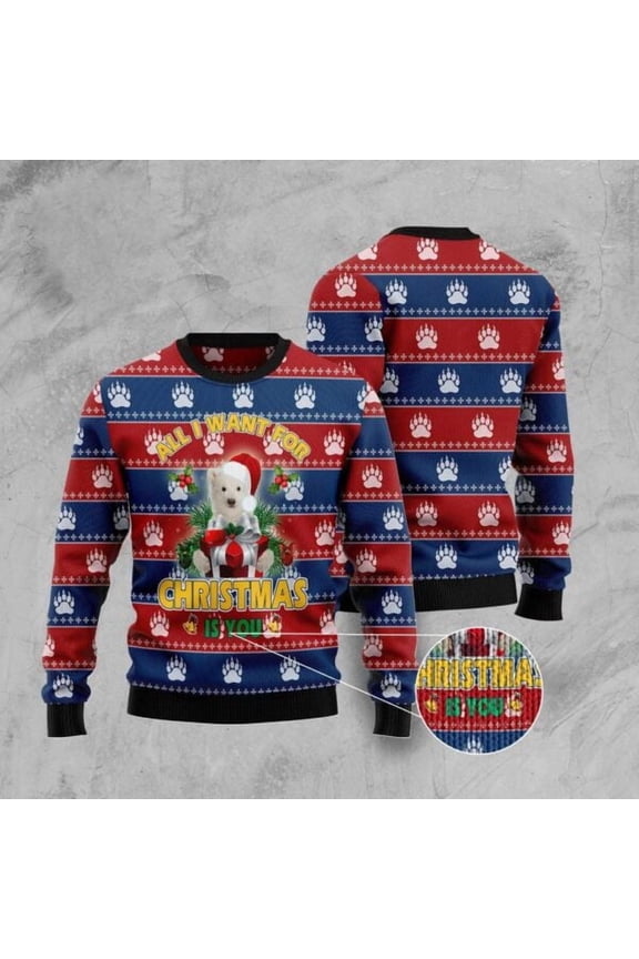 Polar Bear All I Want Christmas Christmas Sweater, Christmas Sweater, Christmas Sweater, Funny Xmas Sweaters