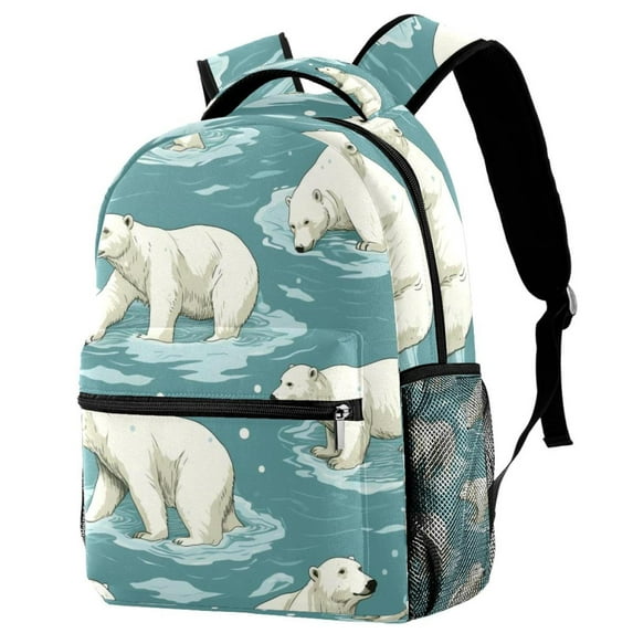 Polar Bear Backpack Lightweight Bookbag Travel Rucksack Laptop Daypack for Women Men