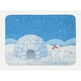 thumbnail image 1 of Polar Bear Bath Mat, Mom Polar Bear Riding Her Motherhood Igloo Snow House Ice Scenery, Plush Bathroom Decor Mat with Non Slip Backing, 29.5" X 17.5", Pale Blue White, by Ambesonne, 1 of 2