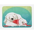 thumbnail image 1 of Polar Bear Bath Mat, Mother Bear Cuddling Her Cubs Parenthood Family Christmas Time with, Plush Bathroom Decor Mat with Non Slip Backing, 29.5" X 17.5", Multicolor, by Ambesonne, 1 of 2