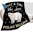 thumbnail image 1 of Polar Bear Blanket Soft Cozy Polar Bear Animal Stuff Decor Throw Blanket Plush Fluffy Warm Just a Girl Who Loves Polar Bears Lightweight Fleece Flannel Gifts Blankets for Kids Adults 50"X40", 1 of 6