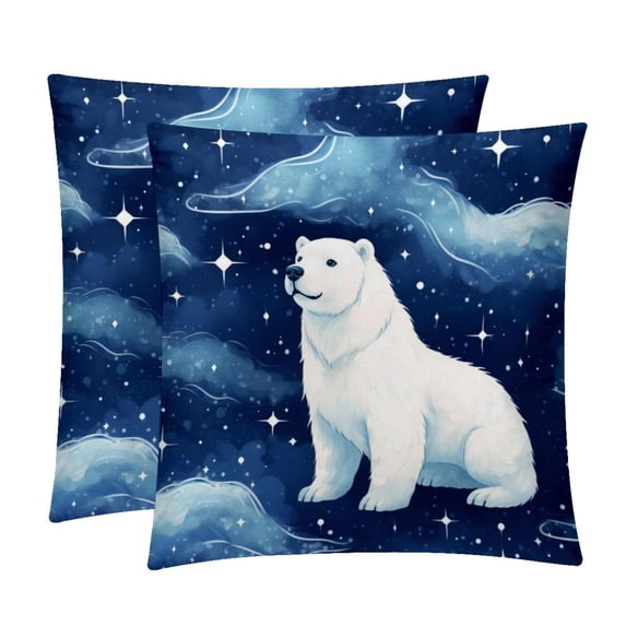 Polar Bear Chair Pillow Covers Set of 2 Throw Pillow Decorative Pillows Velvet with Unique Patterns for Various Occasions - Available in 16x16, 18x18, and 20x20 Inches