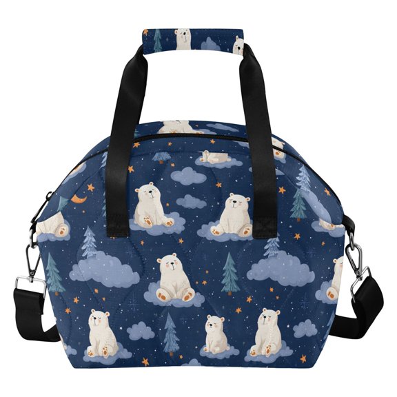 Polar Bear Cloud Tree Insulated Lunch Bag for Women Leakproof Reusable Cooler Lunch Box with Adjustable Shoulder Strap Portable Tote Bag for Work Picnic Travel
