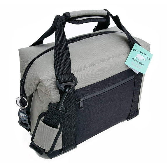 Polar Bear Coolers PB 127 12 Pack Light Nylon Soft Cooler with Strap, Silver