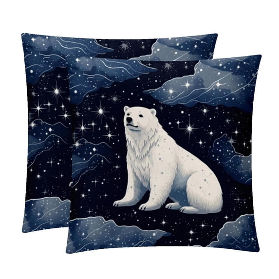 Polar Bear Covers - Set of 2 Throw Pillow Covers with Unique Patterns for Living Room Decor - Available in 16x16, 18x18, and 20x20 Inches Throw Pillows for All Occasions