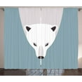 thumbnail image 1 of Ambesonne Polar Bear Curtains 2 Panel Set, Flat Design, 108" x 63", Blue Grey Eggshell, 1 of 3