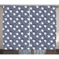 thumbnail image 1 of Ambesonne Polar Bear Curtains 2 Panel Set, Arctic Mountain Tree, 108" x 96", Ceil Blue White, 1 of 3