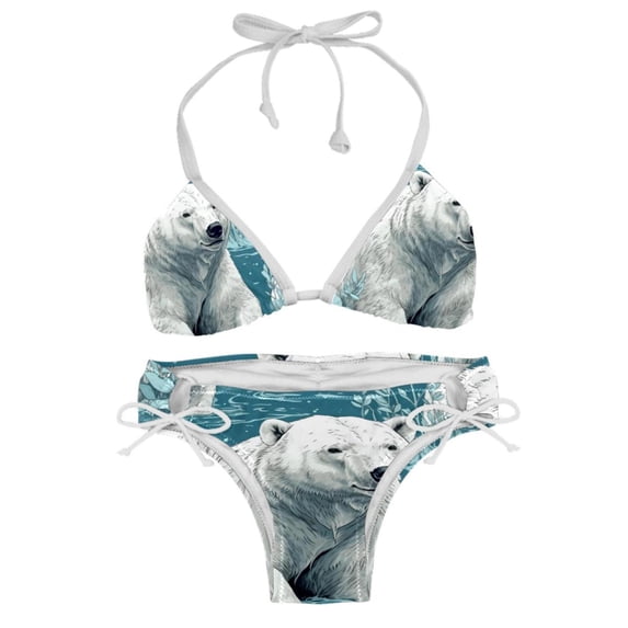 Polar Bear Detachable Sponge Adjustable Strap Bikini Set Two-Pack - Versatile Swim Suit Set
