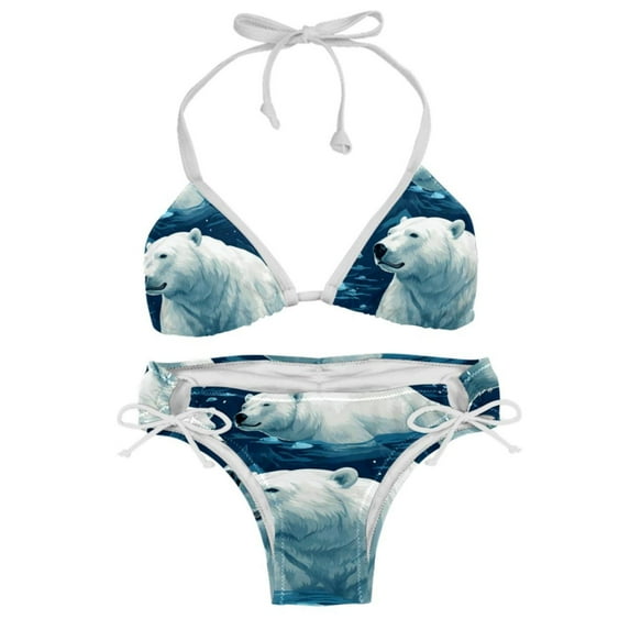 Polar Bear Detachable Sponge Adjustable Strap Bikini Set Two-Pack for Any Summer Scene