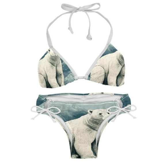 Polar Bear Detachable Sponge Adjustable Strap Two-Pack Bikini Set Swimsuits for Women, Swimming Suit Beach Wear