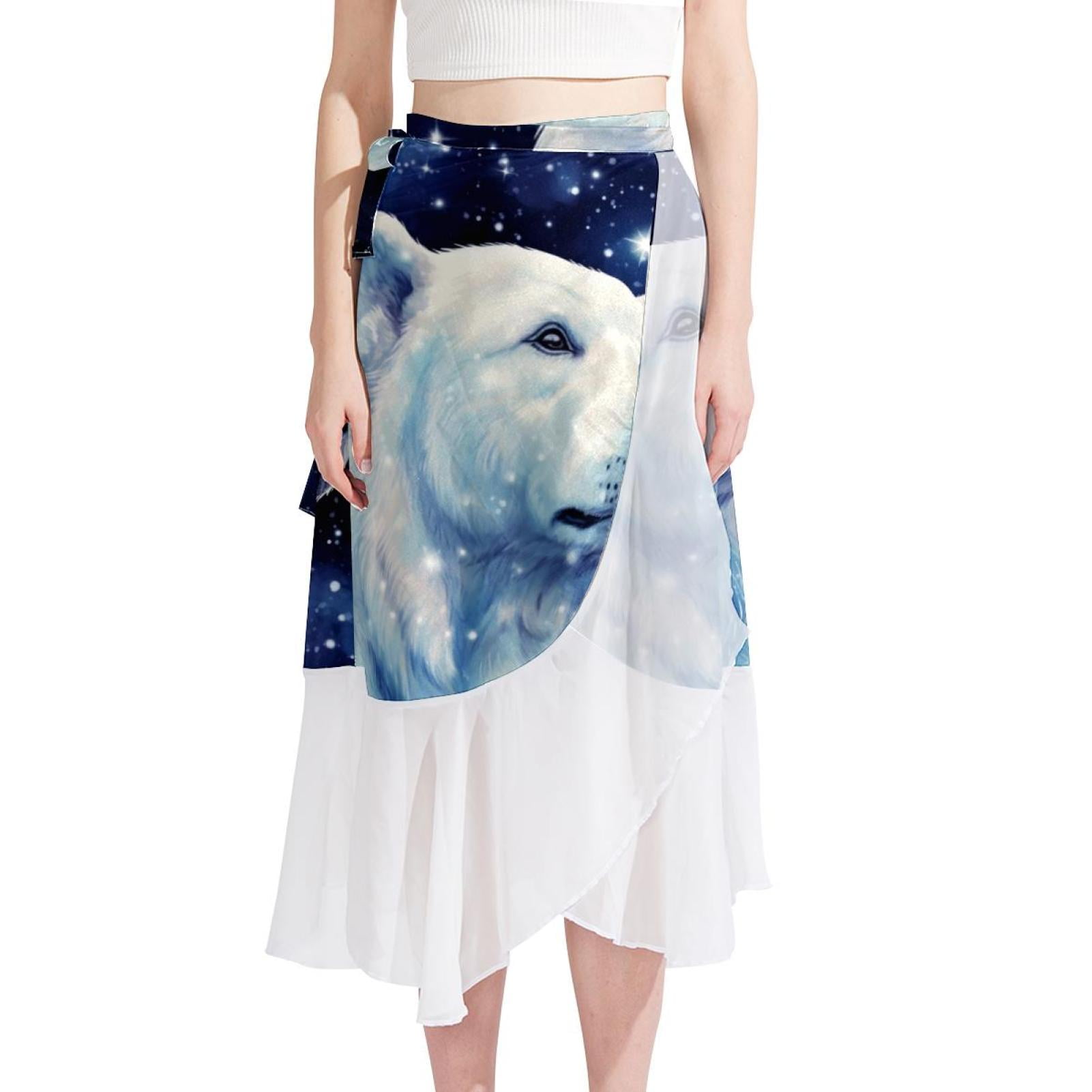 Polar Bear Elegant Chiffon Beach Dress with Polyester Straps - for Your ...
