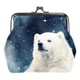 thumbnail image 1 of Polar Bear Elegant Microfiber Coin Purse with Zinc Alloy Jaws | 4.3x4.7 in/11x12 cm | Stylish and Secure Organizer Bag for Women and Men, 1 of 7