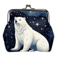 thumbnail image 1 of Polar Bear Elegant Microfiber Coin Purse with Zinc Alloy Jaws and Compact Size 4.3x4.7 inch/11x12 cm, 1 of 7