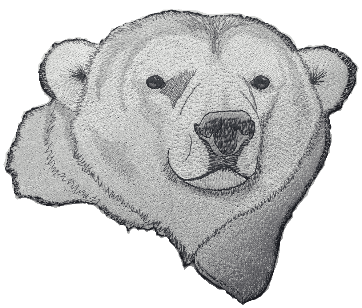 Polar Bear Embroidered Patch 7.9"x 7.2" FREE USA SHIPPING