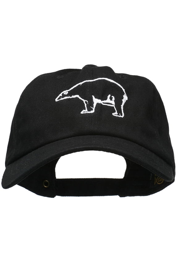 Polar Bear Embroidered Unstructured Cap - Black OSFM