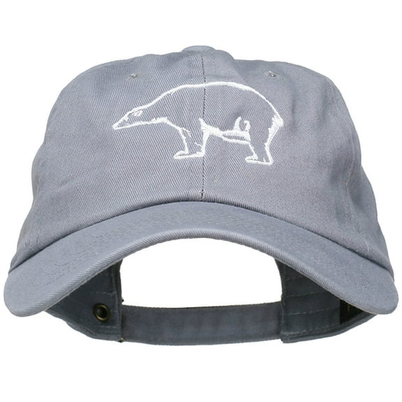 Polar Bear Embroidered Unstructured Cap - Grey OSFM