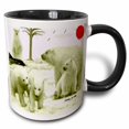 thumbnail image 1 of 3drose, Polar Bear Family, 11oz Two-tone Black Mug, 1 of 6