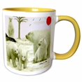 thumbnail image 1 of 3drose, Polar Bear Family, 11oz Two-tone Yellow Mug, 1 of 6