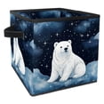 thumbnail image 1 of Polar Bear Foldable Storage Baskets with Handle, 10.8"x10.5"x10.6", Large Capacity Cube Organizer Storage Cubes, 1 of 6