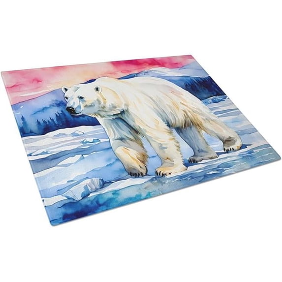 Polar Bear Glass Cutting Board Large 12 in x 15 in