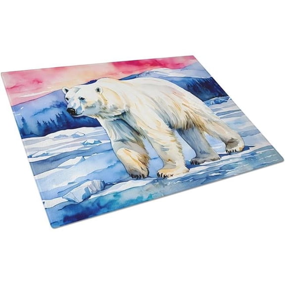 Polar Bear Glass Cutting Board Large 12 in x 15 in
