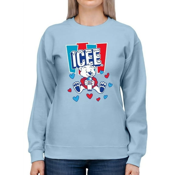 Polar-Bear ICEE Love - Adorable Cool Heart Graphic Women's Sweatshirt