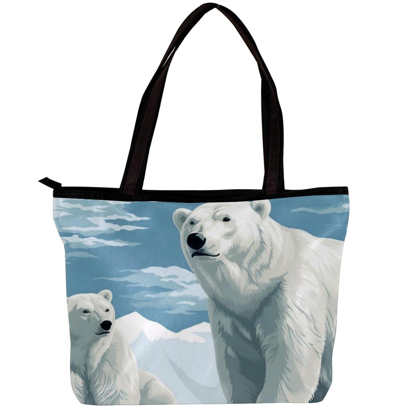 Polar Bear Ice Animals Bag Canvas High Quality Crossbody Reusable ...