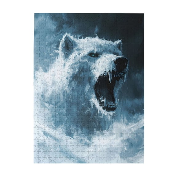 Polar Bear Ice Roar 500-Piece Wooden Jigsaw Puzzle for Adults, Fun & Challenging Family Brain-Teaser, Perfect Home Decor & Gift