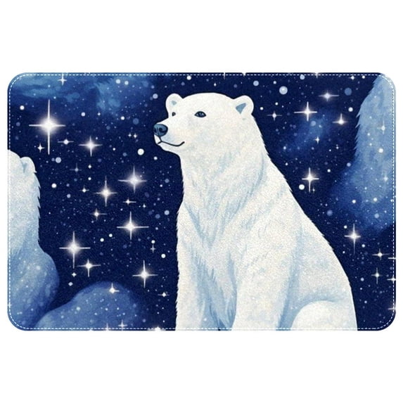 Polar Bear Indoor Rug Outdoor Carpet Door Rug Polyester Non-Slip Machine Washable Bath Mats