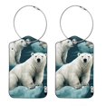 thumbnail image 1 of Polar Bear Luggage Tag, Travel Tags, Handbag Tag - Square PU Leather 2 Pack with Privacy Cover and Stainless Steel Ring - Suitable for Travel, Backpack, Handbag [Amazon Approved], 1 of 7