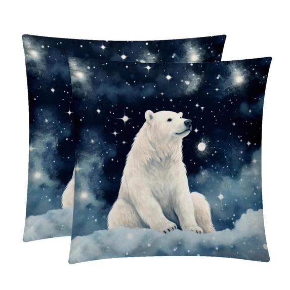 Polar Bear Luxurious Velvet Throw Pillow Inserts with Unique Patterns - Set of 2 (16x16, 18x18, 20x20 Inches) for Bed, Chair Pillow Covers for Any Occasion