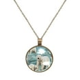 thumbnail image 1 of Polar Bear Necklace Personalized Custom Photo Round Pendant Adjustable Stainless Steel Necklaces with Gift Box for Men Women Mothers Valentine's Jewelry Gift, 1 of 6