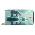 thumbnail image 1 of Polar Bear On Iceberg Wallet Women, Leather Bifold Multi Card Wallet, Women's Wallets, Long Purse, 1 of 7