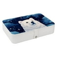 thumbnail image 1 of Polar Bear PU Leather Jewelry Display Organizer Box with Removable Compartment, Portable Jewelry Organizer, 1 of 6