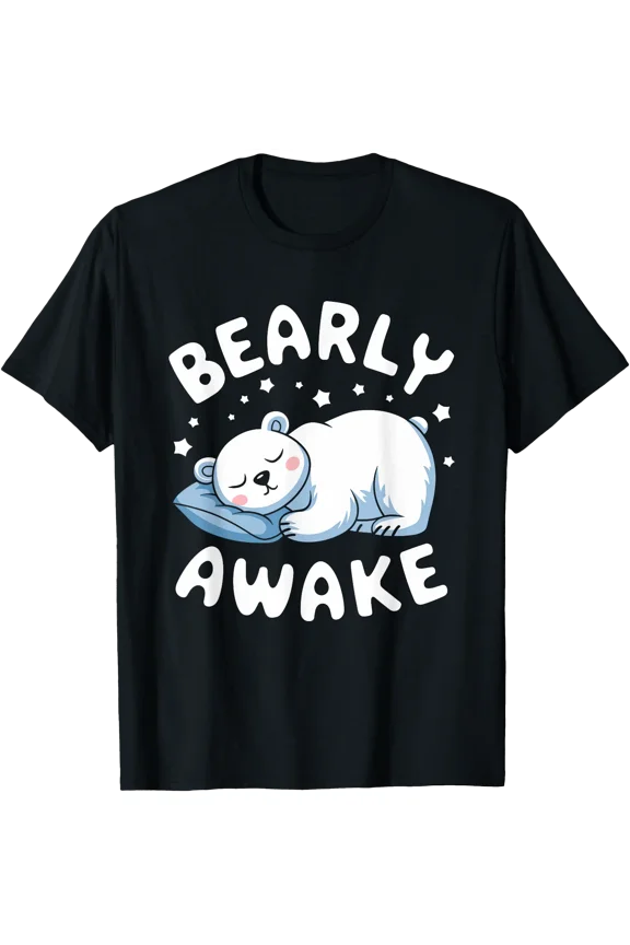 Polar Bear Pajama Bearly Awake Sleep T-Shirt