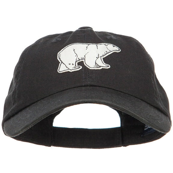 Polar Bear Patched Low Profile Cotton Cap - Black OSFM