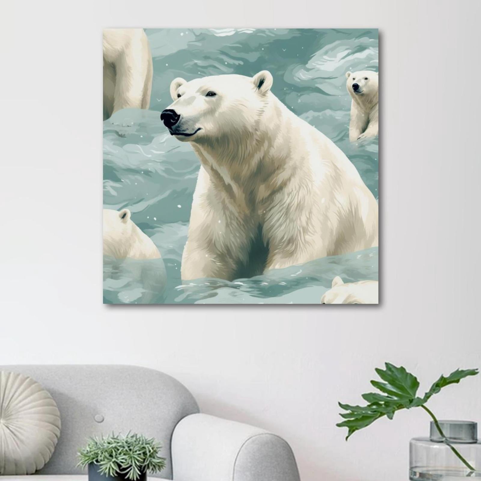 Polar Bear Pattern Canvas Wall Art Paintings for Living Room Canvas