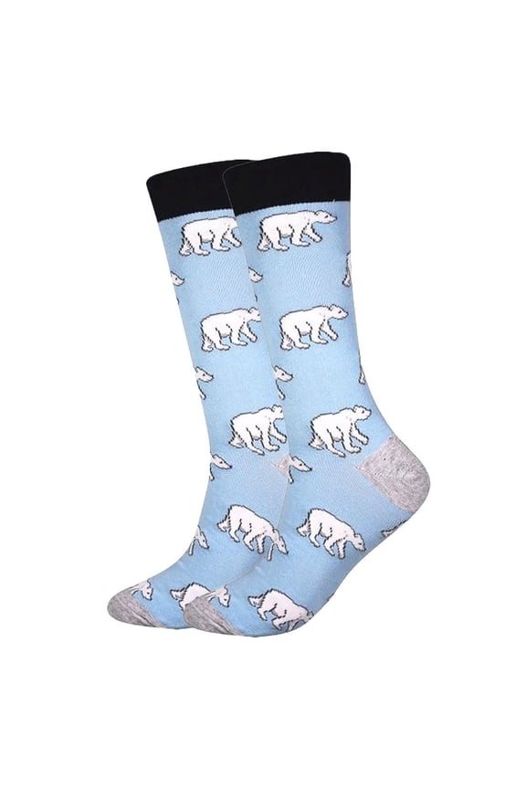 Polar Bear Pattern Socks the Sock Panda (Adult Large - Men's Shoe Sizes 8-12)