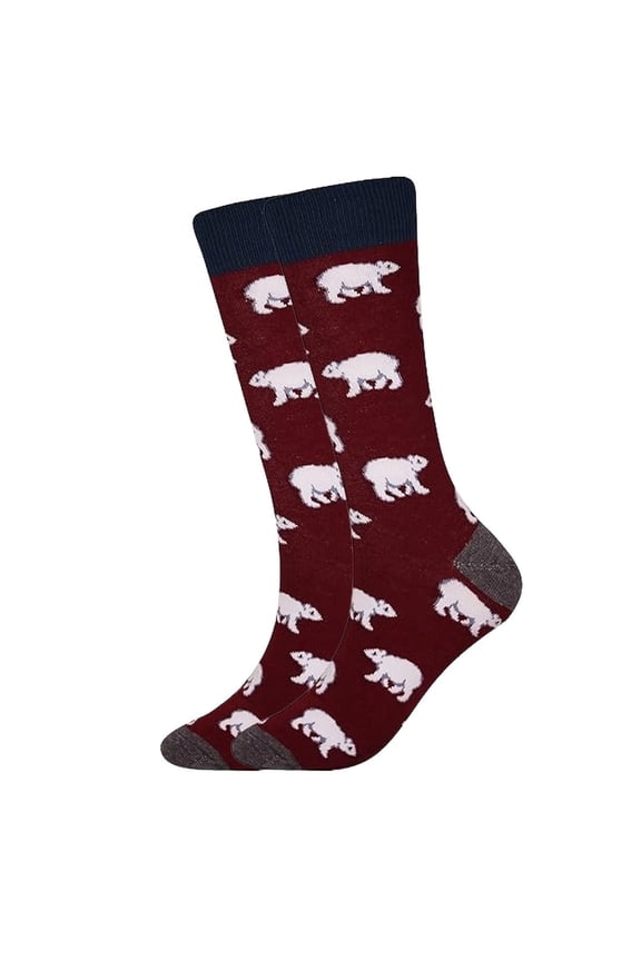 Polar Bear Pattern Socks the Sock Panda (Adult Large - Men's Shoe Sizes 8-12)