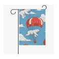 Polar Bear Play with Parachute Garden Flags Polyester Decorative