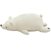 Polar Bear Plush Toys Long Pillow Stuffed Doll Girls Gift Soft Toys Valentine's Day Present White 28cm/11in