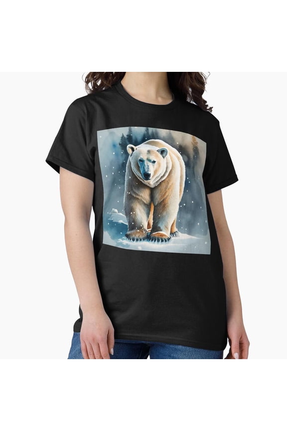 Polar Bear Portrait Face Head Arctic Animal Nature Art Unisex T-Shirt, up to Size 5XL