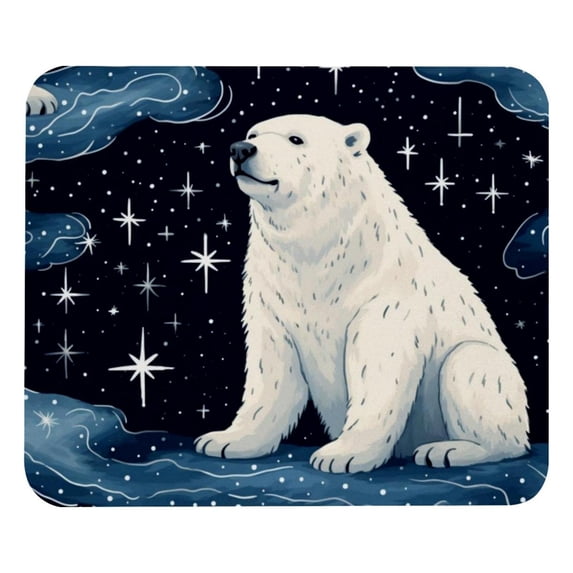 Polar Bear Printed Square Desk Mat Mousepad, 8.3x9.8 Inch, Non-Slip Rubber Bottom, Suitable for Office and Gaming
