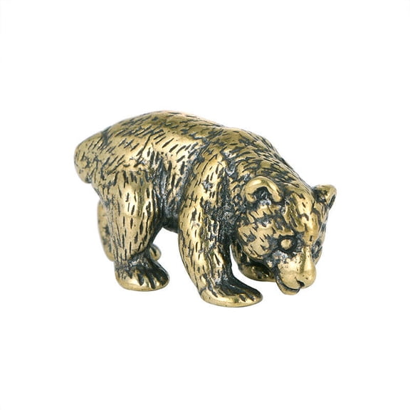 Polar Bear Pure Copper Statue Home Ornaments Animal Figurines Miniature Beast
