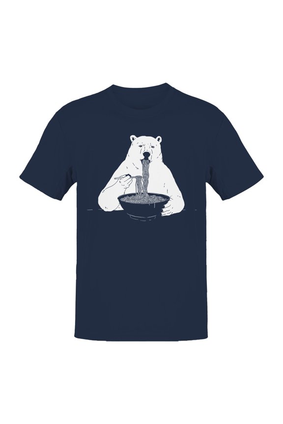 Polar Bear Ramen Delight Men's T-shirt Navy