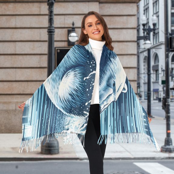 Polar Bear Sea Iceberg Winter Scarf for Women Fashion Warm Long Soft Blanket Scarves Gifts