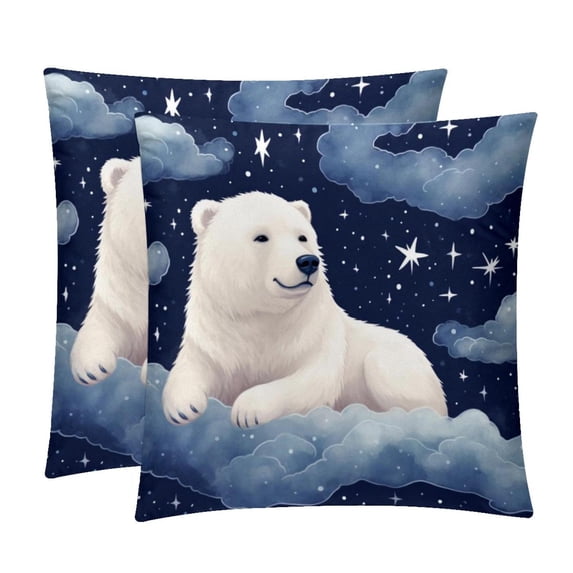 Polar Bear Set of 2 Velvet Throw Pillow with Unique Patterns - 16x16, 18x18, 20x20 Inches for Various Occasions - Pillows Covers Throw Pillow Inserts Pillow Inserts