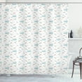 thumbnail image 1 of Polar Bear Shower Curtain, Arctic Wildlife Baby Kids Pattern About Sea with White Bear and Colorful Fishes, Fabric Bathroom Set with Hooks, 69W X 75L Inches Long, Multicolor, by Ambesonne, 1 of 3
