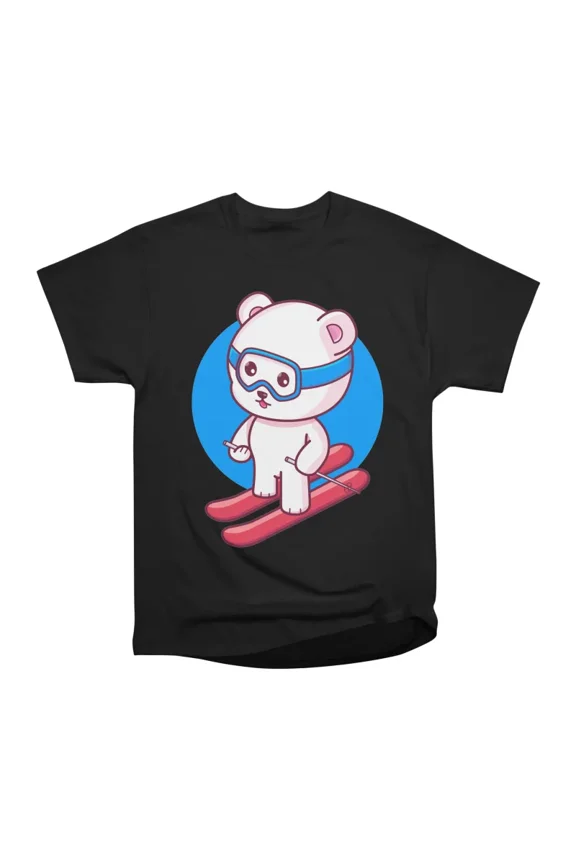 Polar Bear Skiing T-Shirt Tee Gift For Him Merch For Her Apparel For Friend