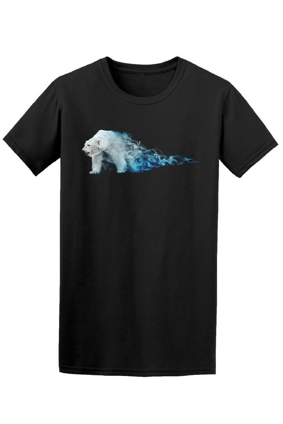 Polar Bear Smoke Art T-Shirt Men -Image by Shutterstock, Male XX-Large